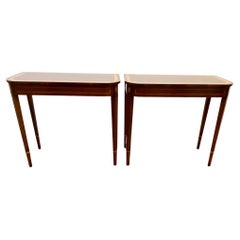 Pair Sheraton Console Tables Mahogany Satinwood D End