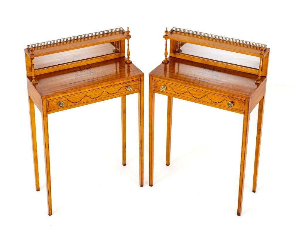 Pair Sheraton Console Tables Satinwood Painted In Good Condition For Sale In Potters Bar, GB