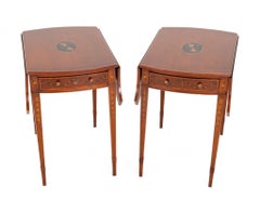 Pair Sheraton Pembroke Tables Painted Antiques