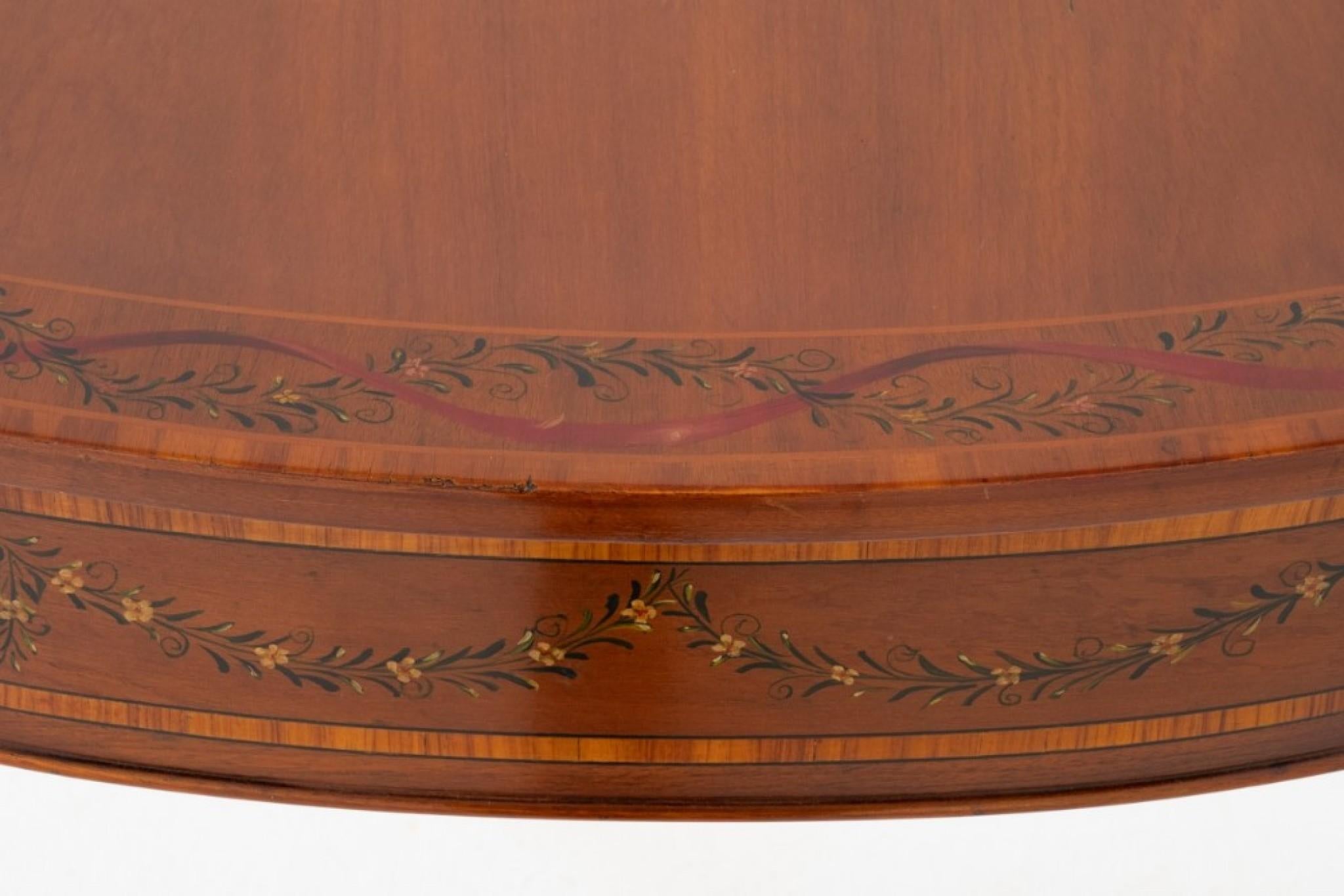 Inizio XX secolo Coppia Tavoli Sheraton Pembroke Dipinti Antiquariato in vendita