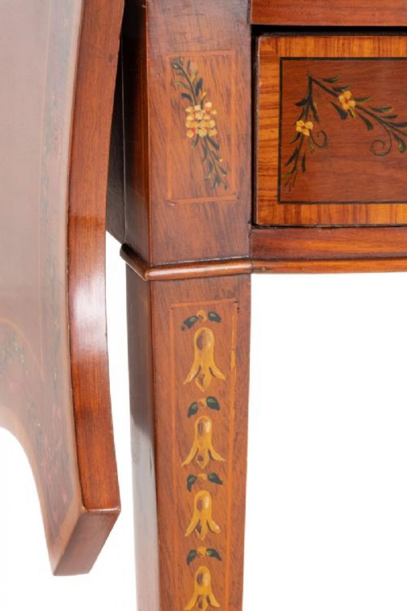 Coppia Tavoli Sheraton Pembroke Dipinti Antiquariato in vendita 2