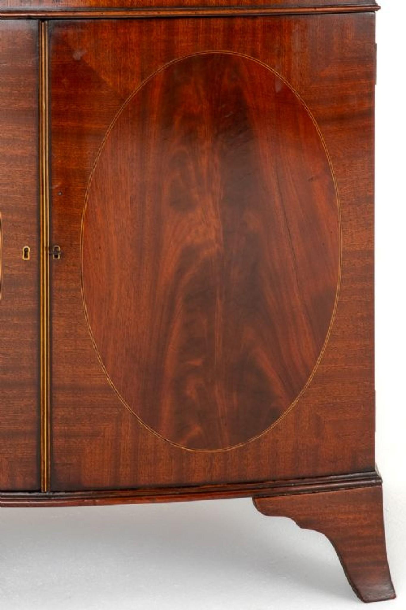 Pair Sheraton Side Cabinets Mahogany Revival Bwo Front For Sale 1