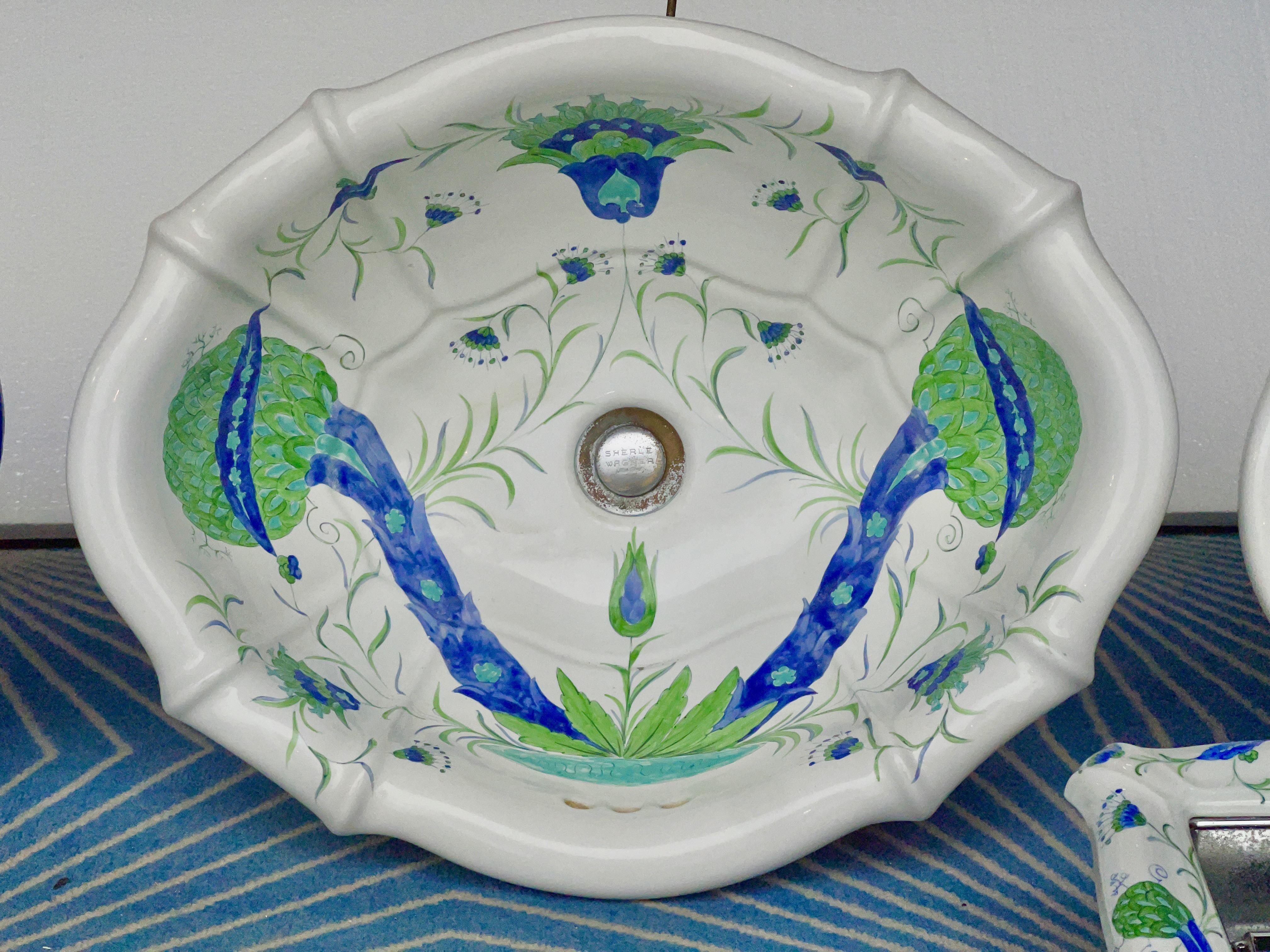 Pair Sherle Wagner Porcelain Sinks 6