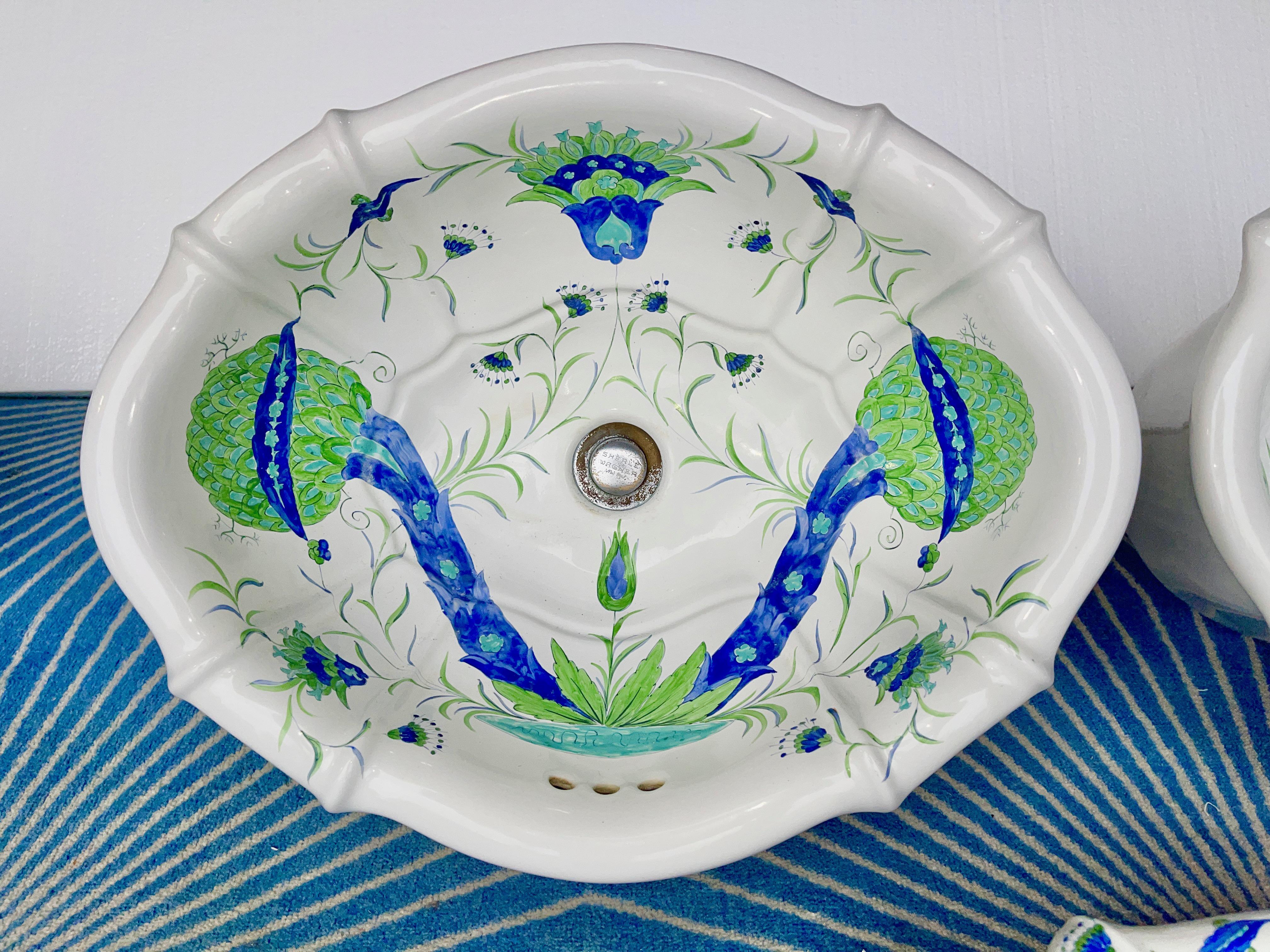 Italian Pair Sherle Wagner Porcelain Sinks