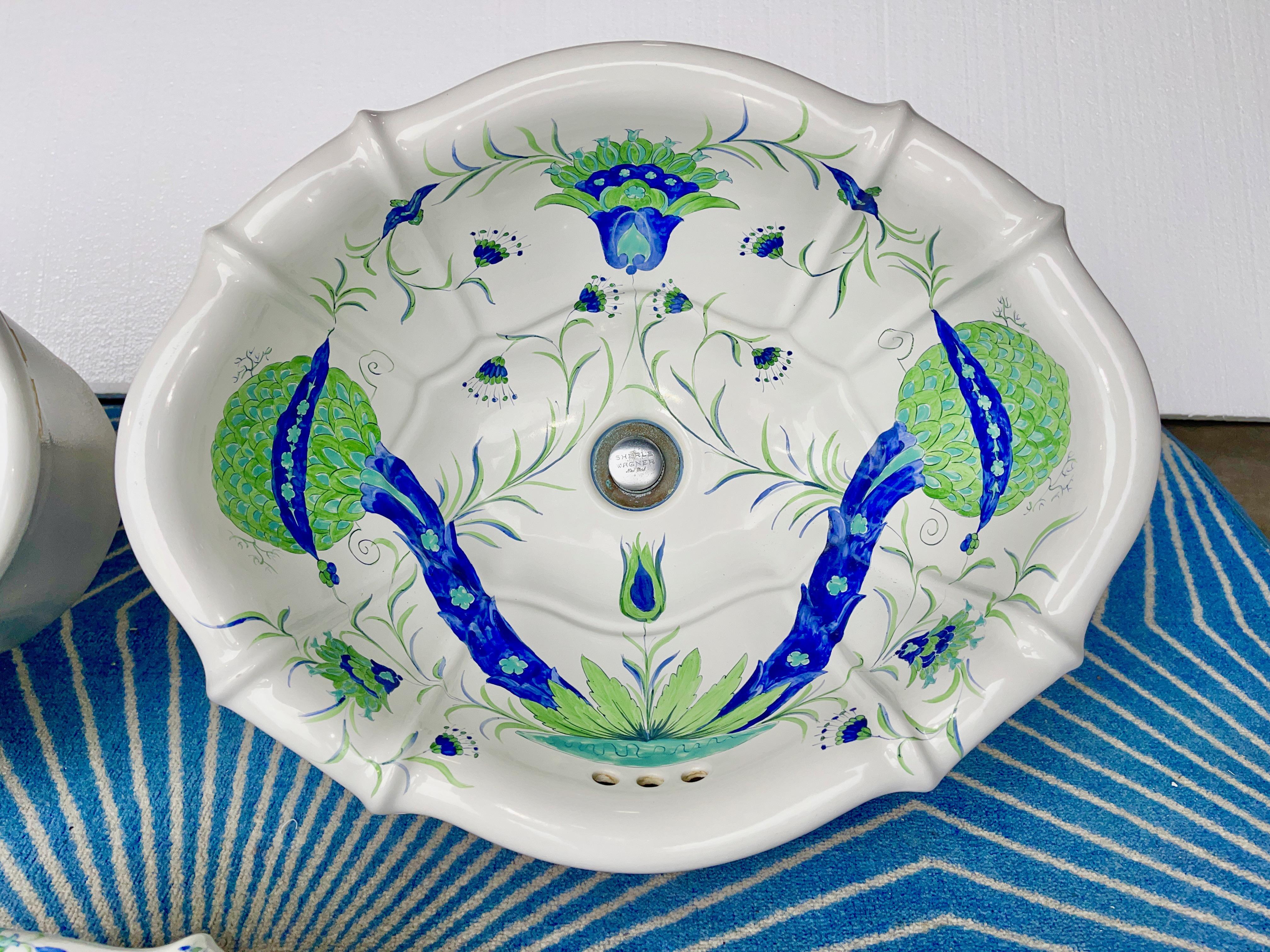 Pair Sherle Wagner Porcelain Sinks In Good Condition In Hanover, MA