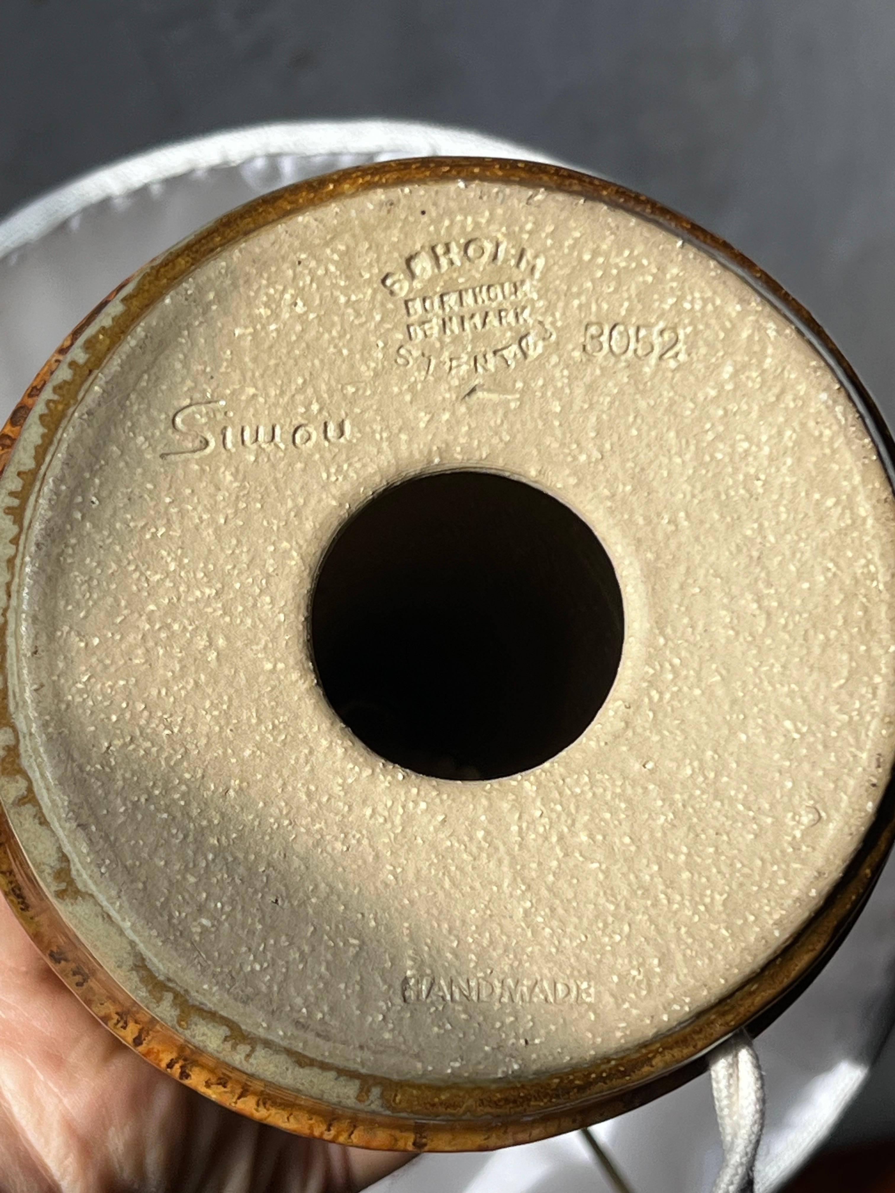 Metà XX secolo Coppia di lampade in ceramica Søholm H41 cm,  prodotto in Danimarca negli anni '60 in vendita