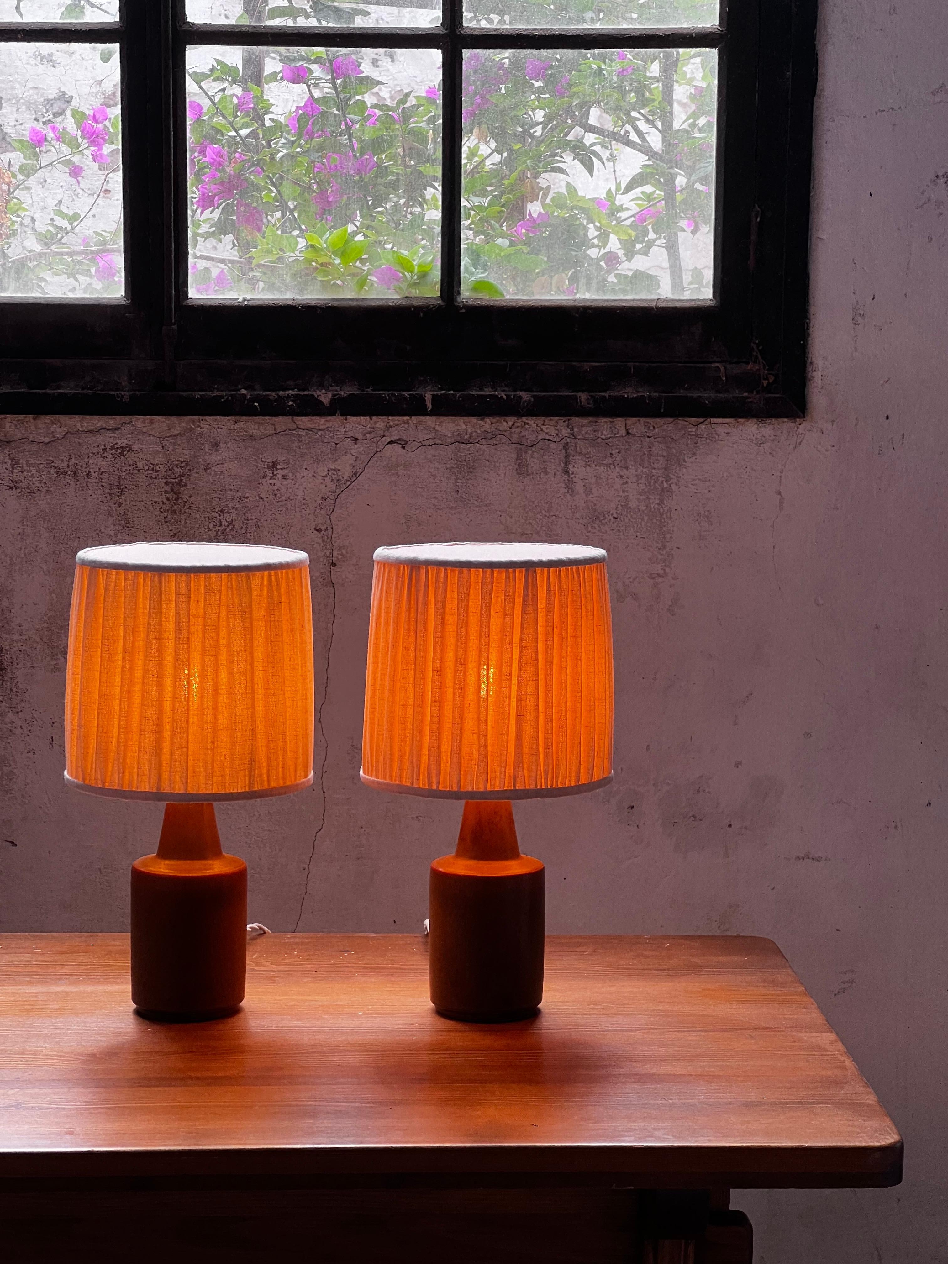 Paire de lampes en céramique Søholm H44 cm,  Fabriqué au Danemark dans les années 1960 en vente 3