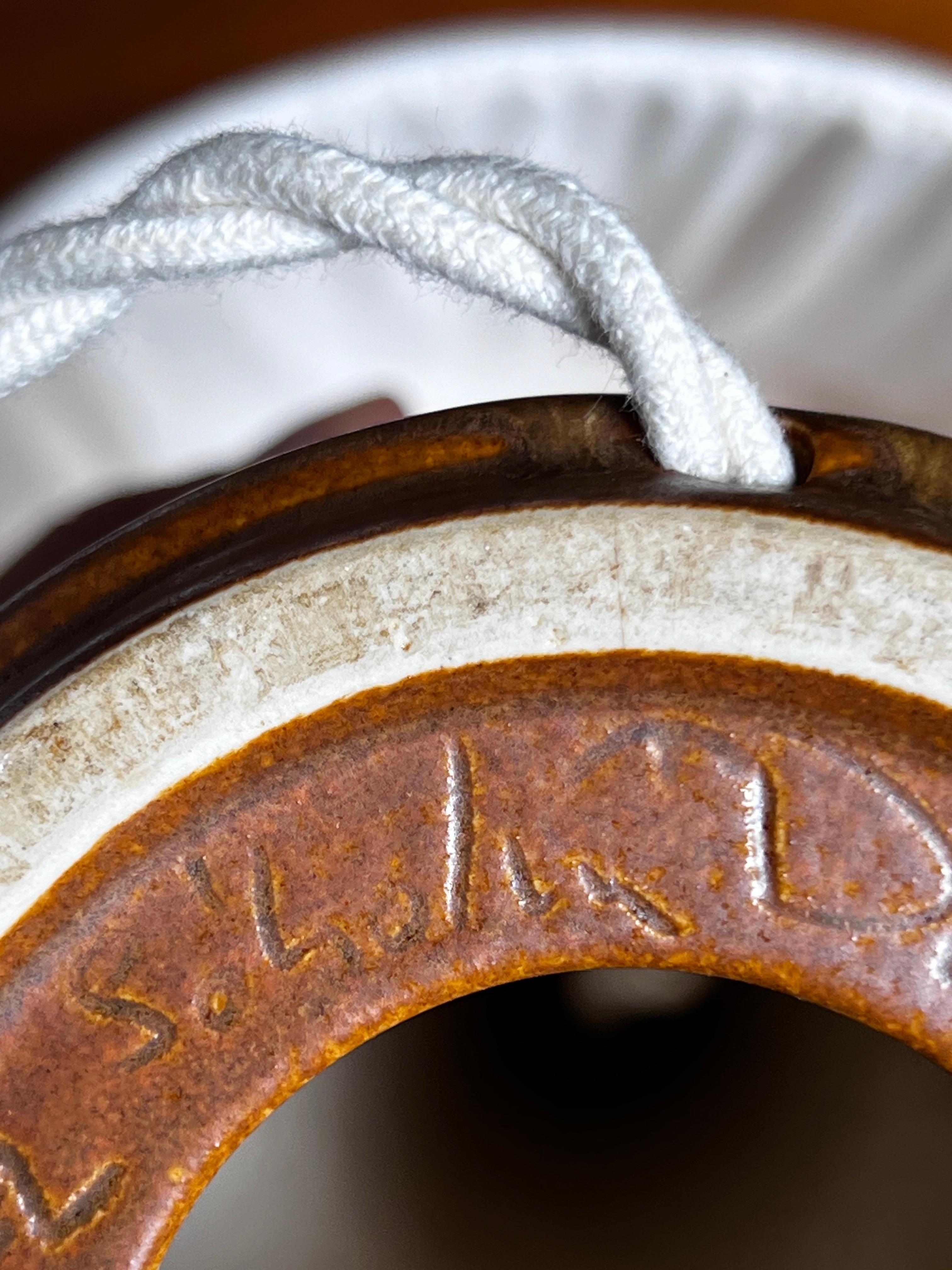 Danois Paire de lampes en céramique Søholm H44 cm,  Fabriqué au Danemark dans les années 1960 en vente