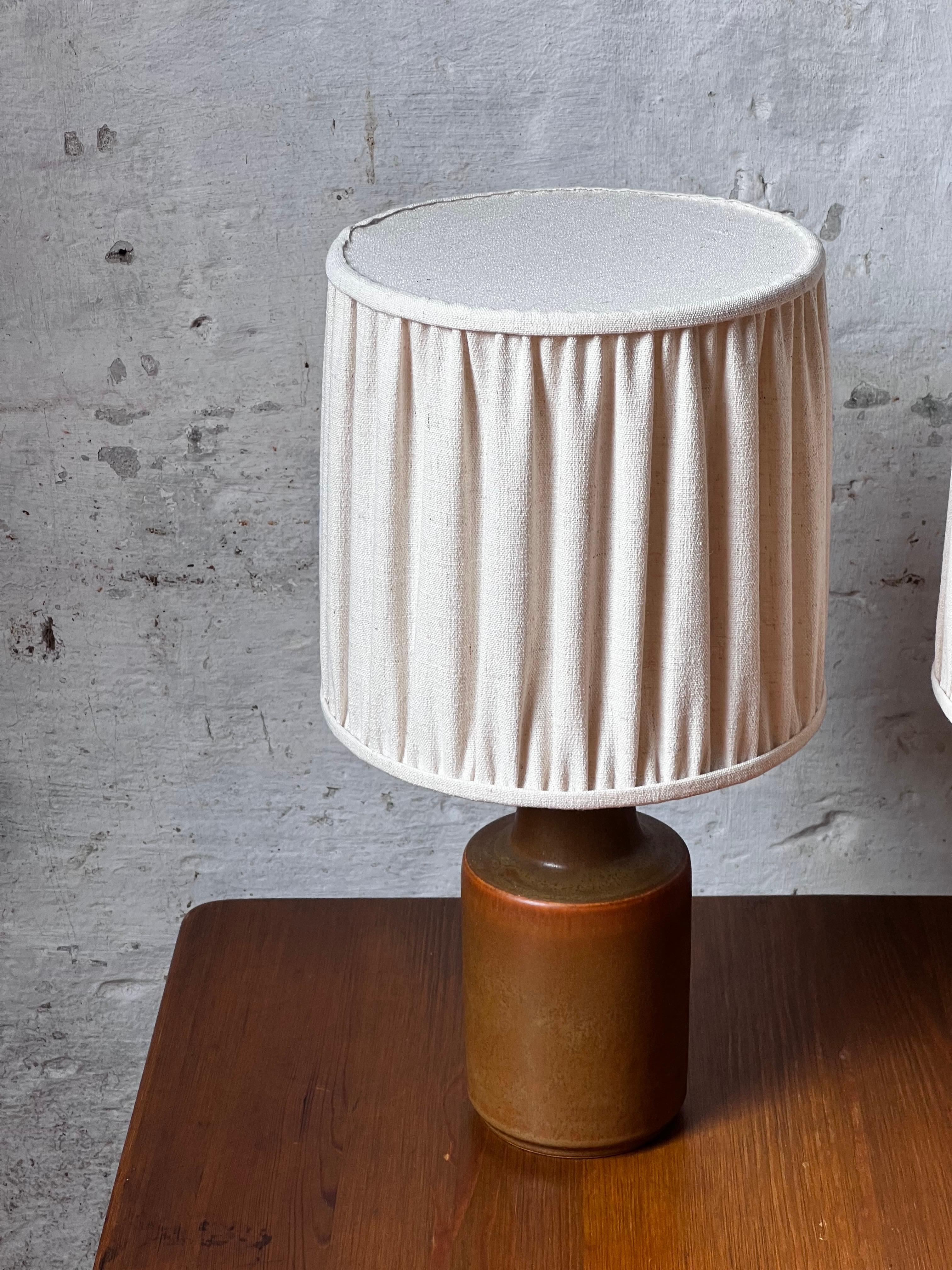 Argile Paire de lampes en céramique Søholm H44 cm,  Fabriqué au Danemark dans les années 1960 en vente