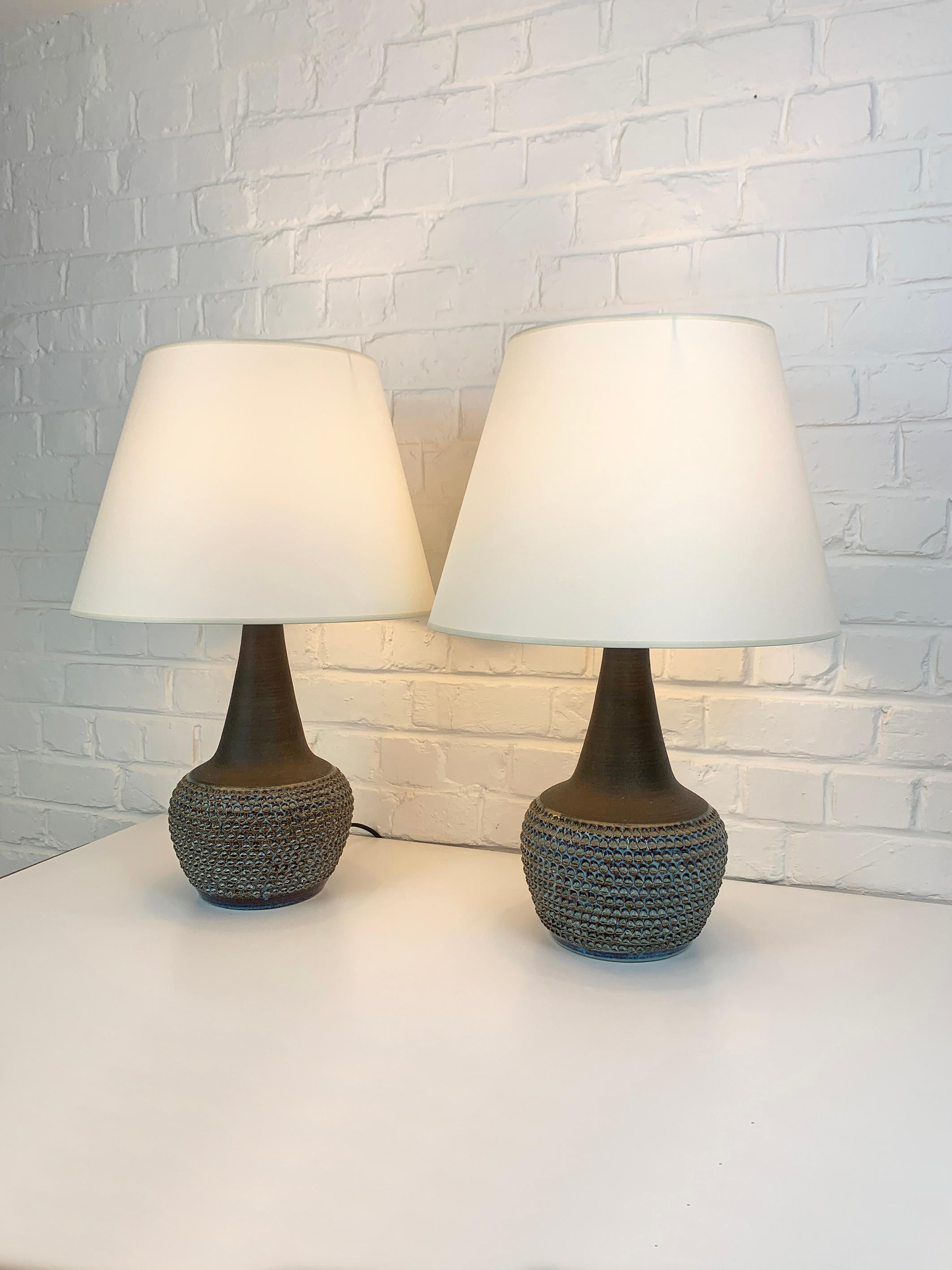 Scandinave moderne Paire de lampes de table modernistes en grès Søholm Stentøj Einar Johansen Danemark 1960 en vente