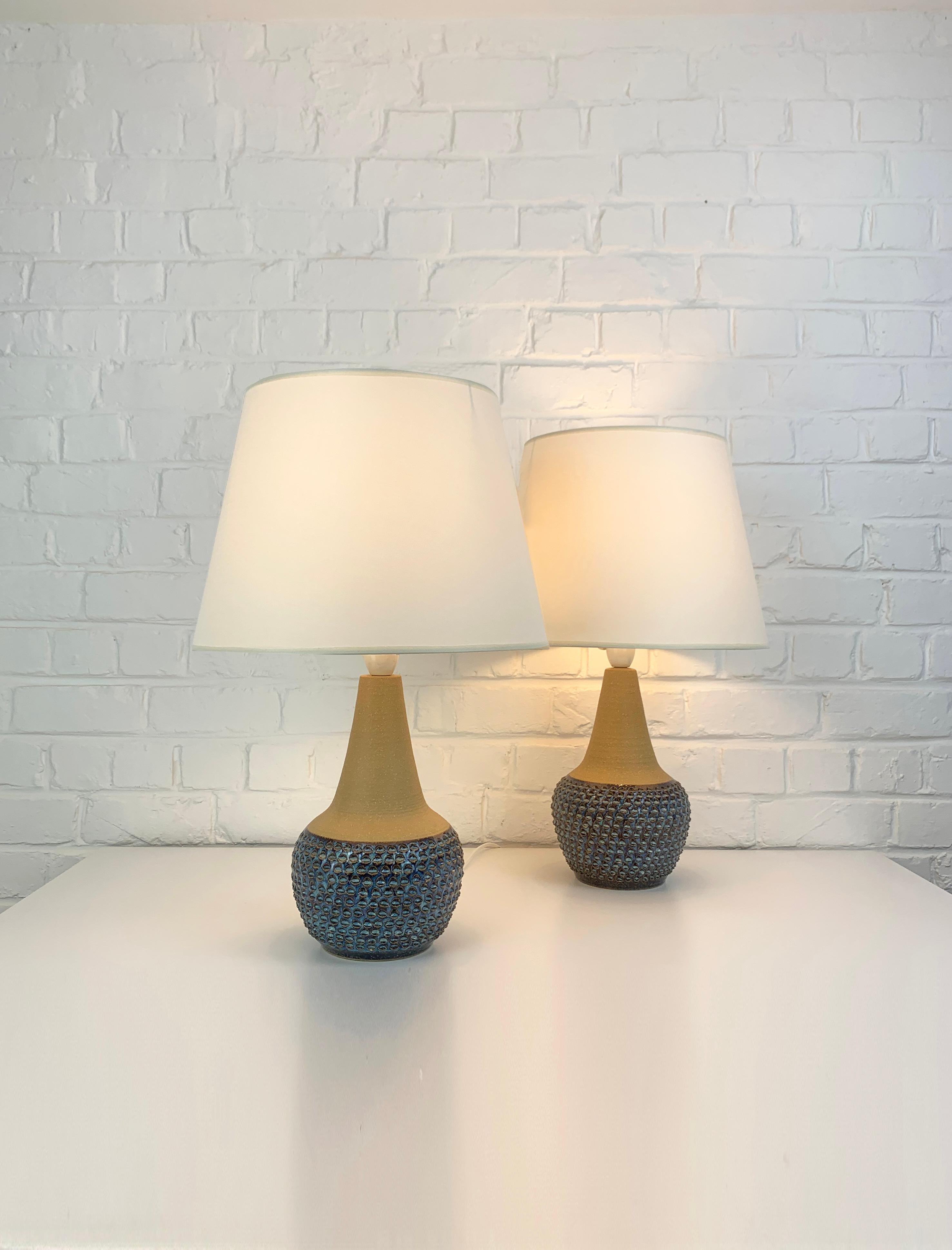 Danese Coppia di lampade da tavolo moderniste in gres Søholm Stentøj Einar Johansen Danimarca 1960 in vendita
