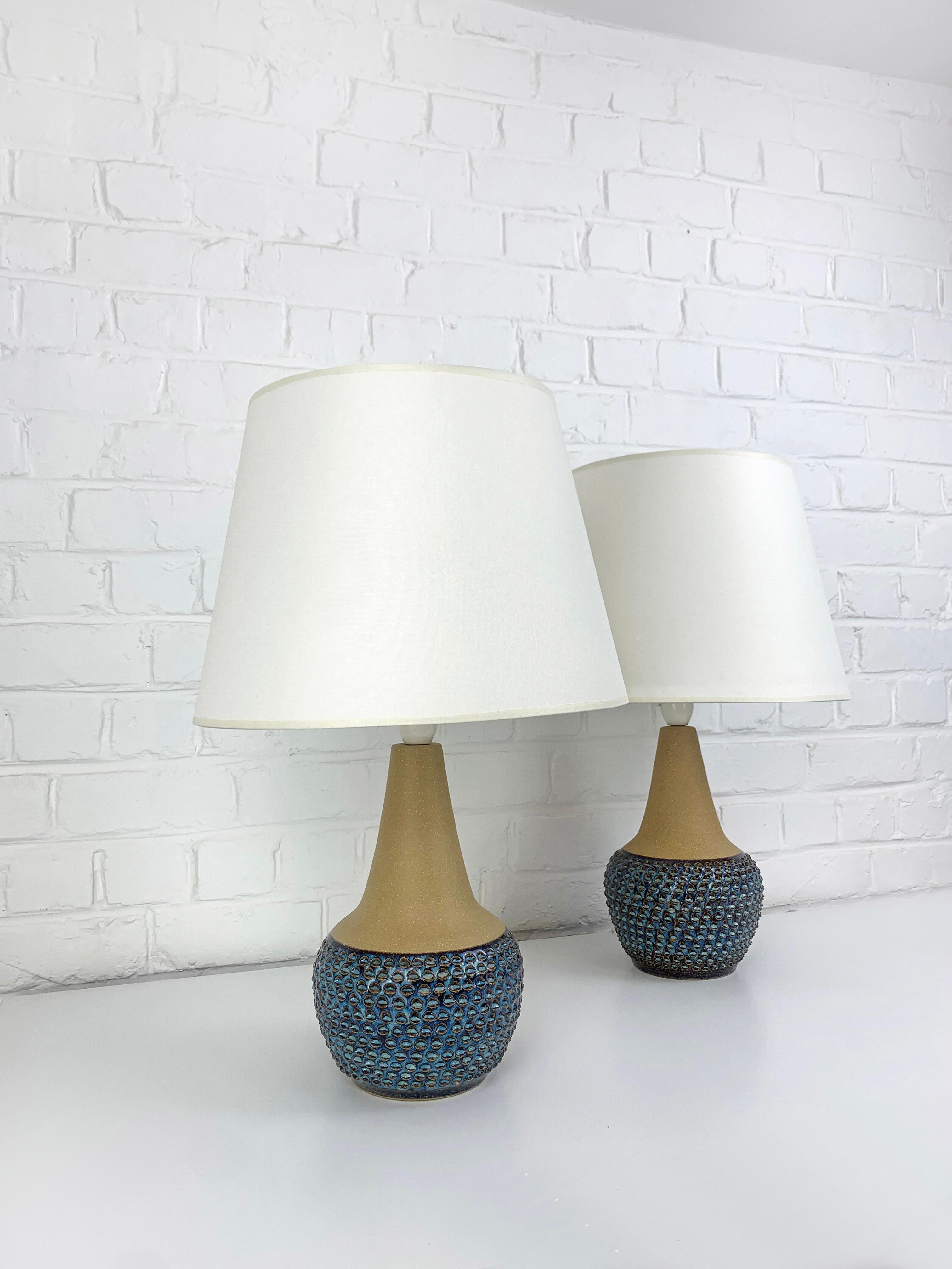 Smaltato Coppia di lampade da tavolo moderniste in gres Søholm Stentøj Einar Johansen Danimarca 1960 in vendita