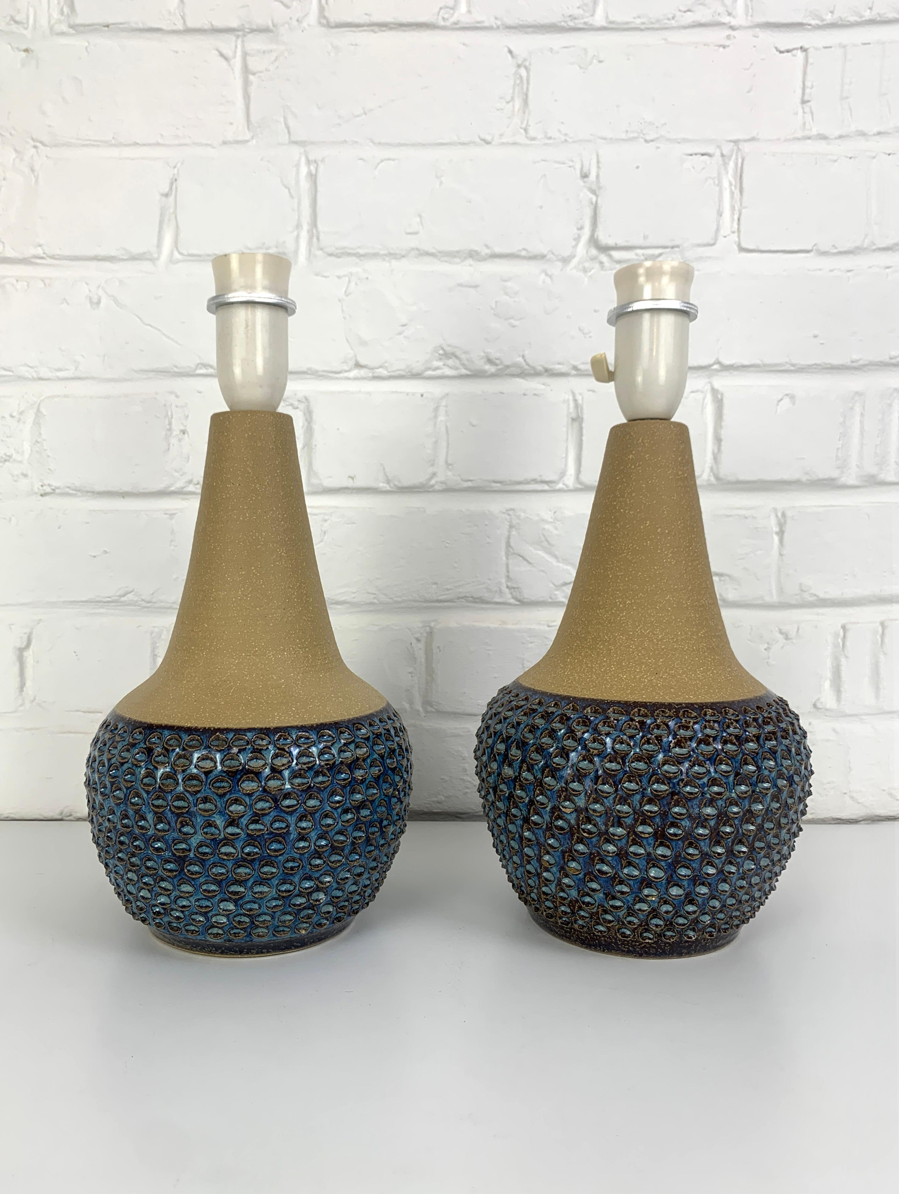 Coppia di lampade da tavolo moderniste in gres Søholm Stentøj Einar Johansen Danimarca 1960 In condizioni buone in vendita a Vorst, BE
