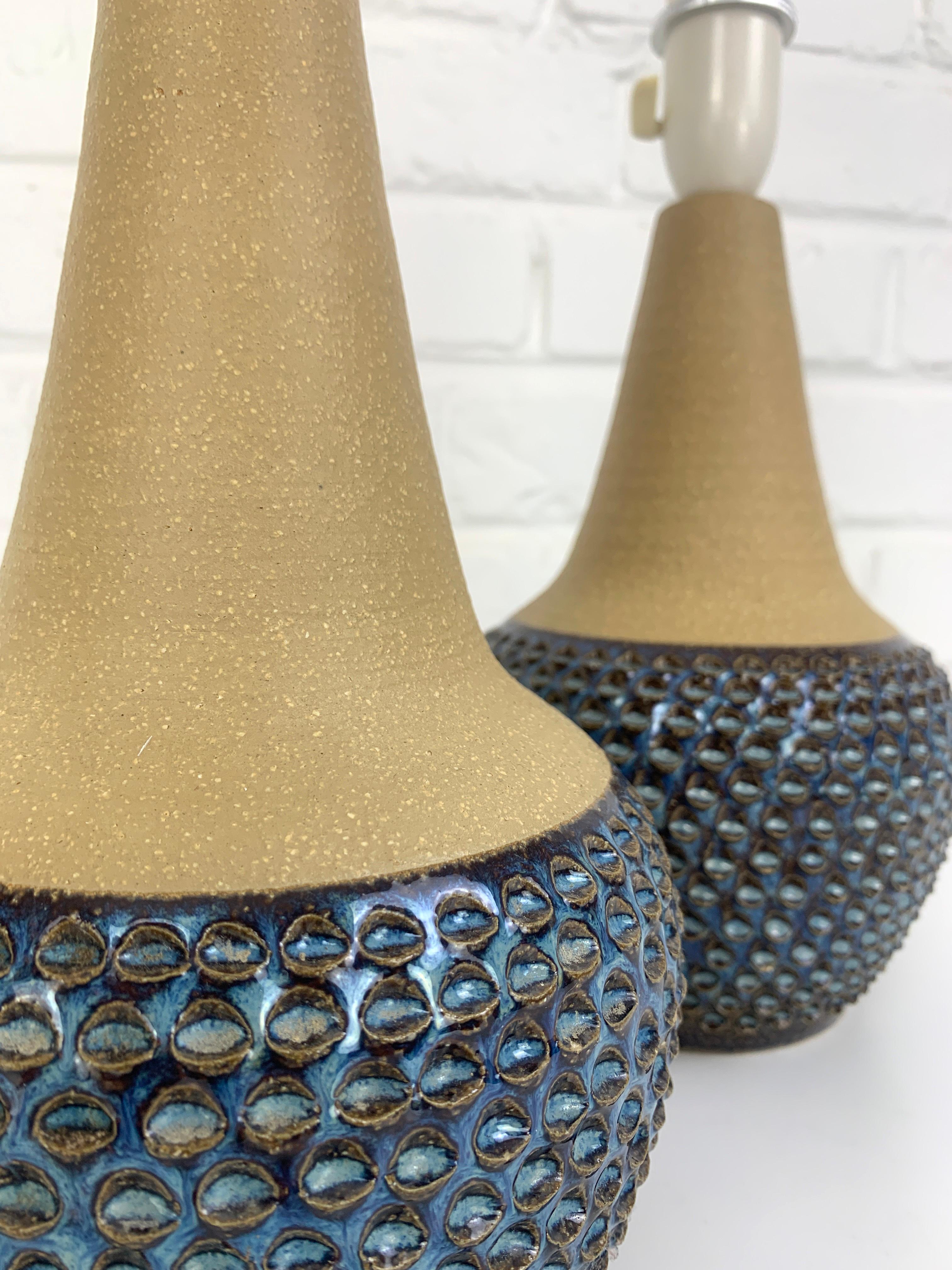Ceramica Coppia di lampade da tavolo moderniste in gres Søholm Stentøj Einar Johansen Danimarca 1960 in vendita
