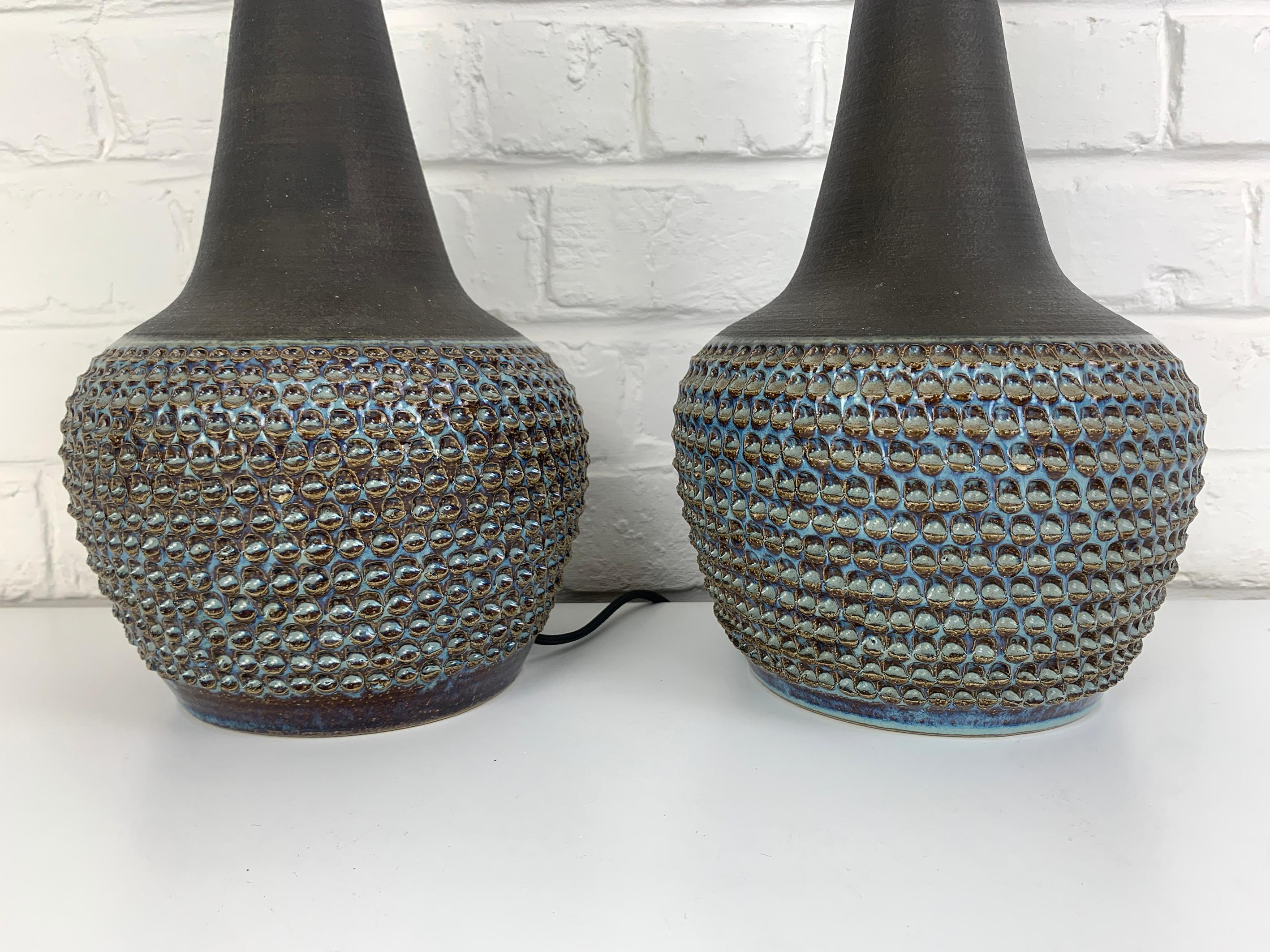 Paire de lampes de table modernistes en grès Søholm Stentøj Einar Johansen Danemark 1960 en vente 1