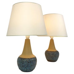 Pair Søholm Stentøj Stoneware Modernist table-lamps Einar Johansen Denmark 1960