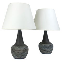 Pair Søholm Stentøj Stoneware Modernist table-lamps Einar Johansen Denmark 1960