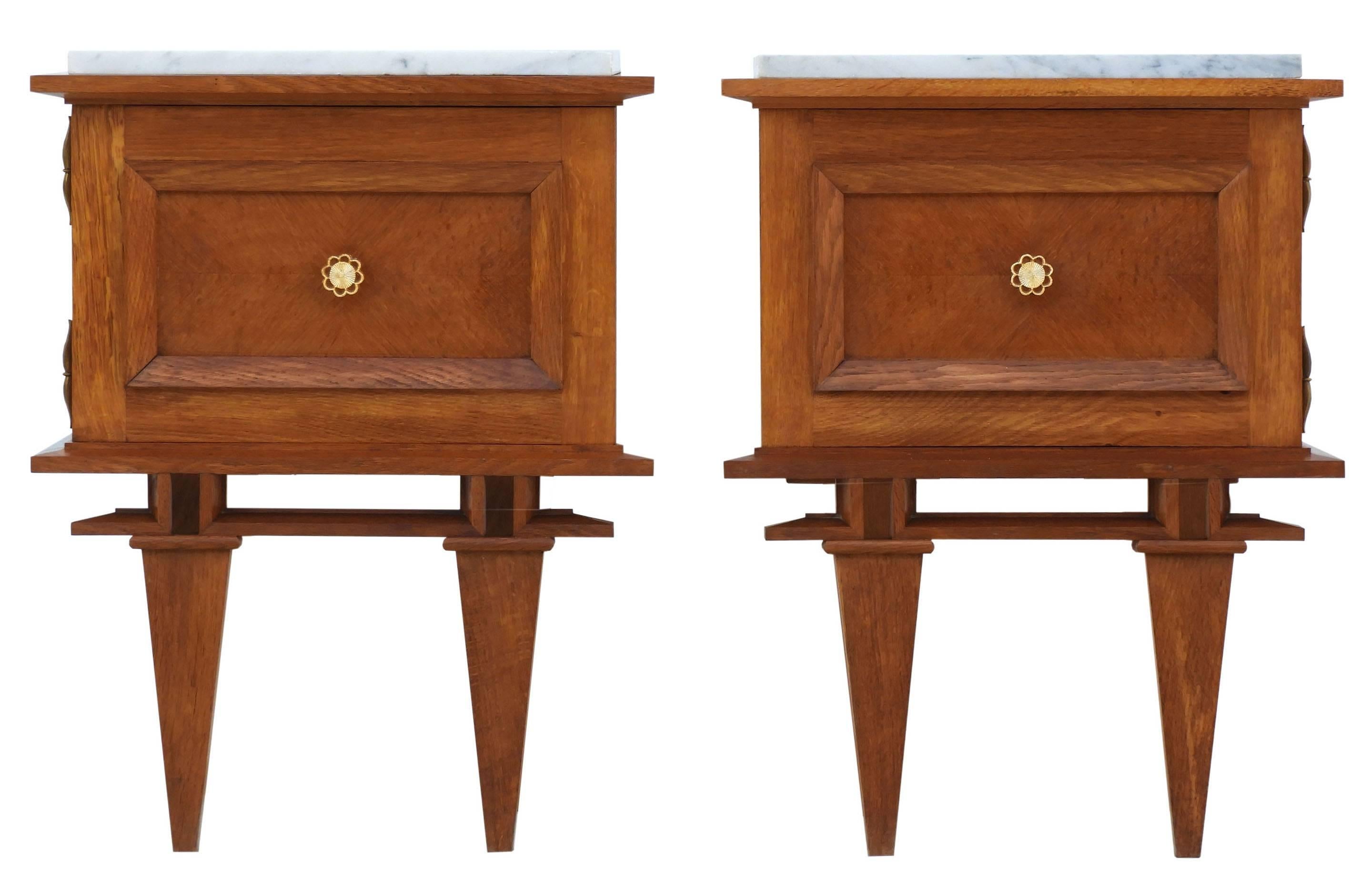 Pair of Side Cabinets Midcentury Nightstands Bedside Tables French, circa 1950 3