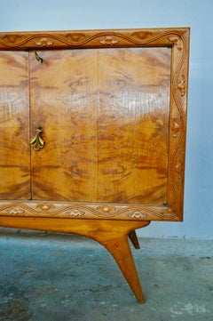 Pair sideboards set in briar walnut, Italy 1950.