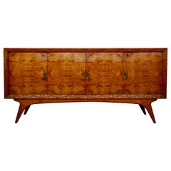 Pair sideboards set in briar walnut, Italy 1950.