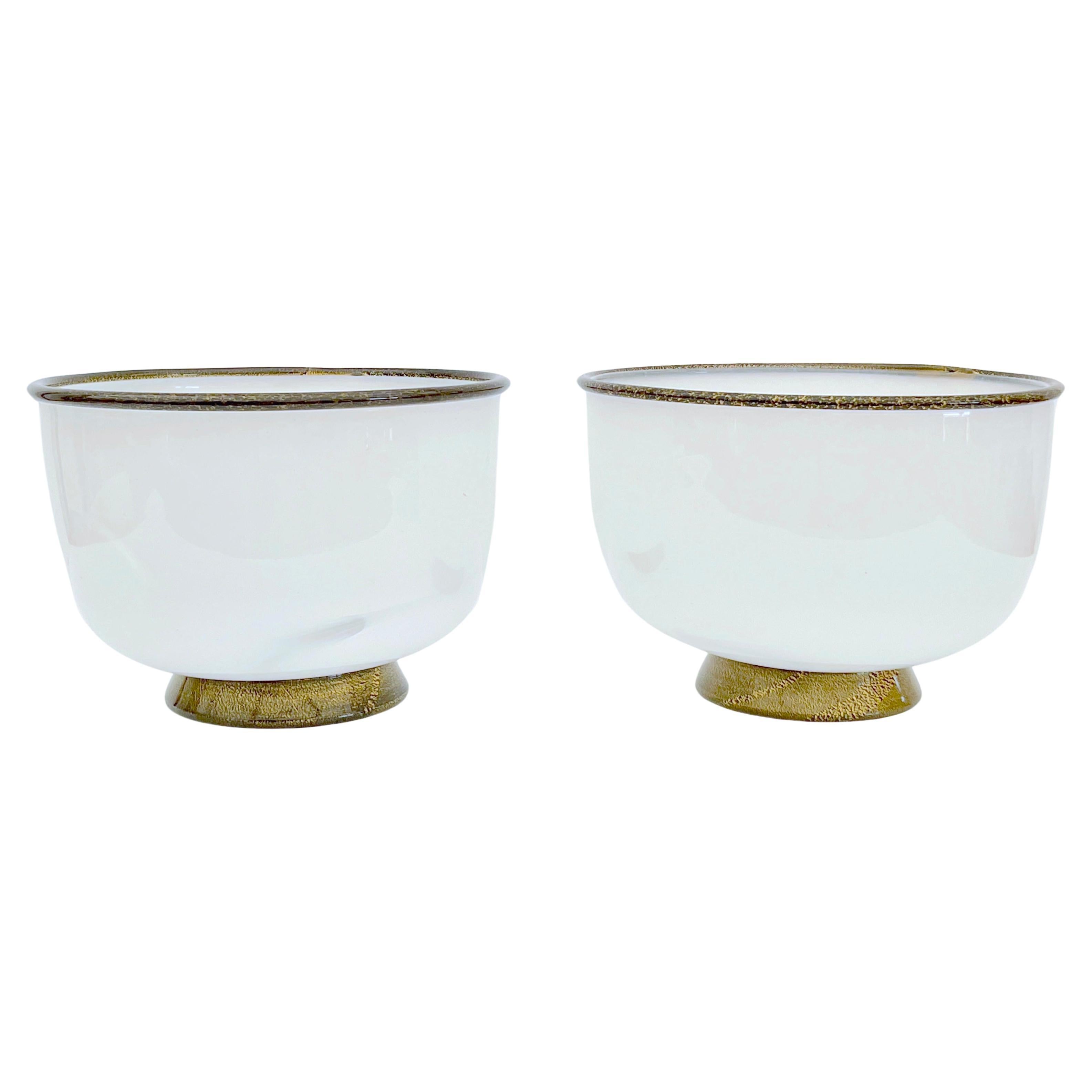 Pair Signed Barovier & Toso Murano 'Primavera' Bowls  For Sale