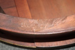 Pair Signed Maison Jansen Brass Trimmed Marble Top Gueridons Bouillotte Tables