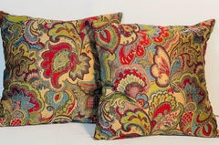 Pair Silk Brocade Paisley Pillows
