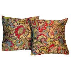 Pair Silk Brocade Paisley Pillows