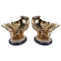 Pair of Silver Gilt and Hard Stone Jardinieres, by Mappin & Webb