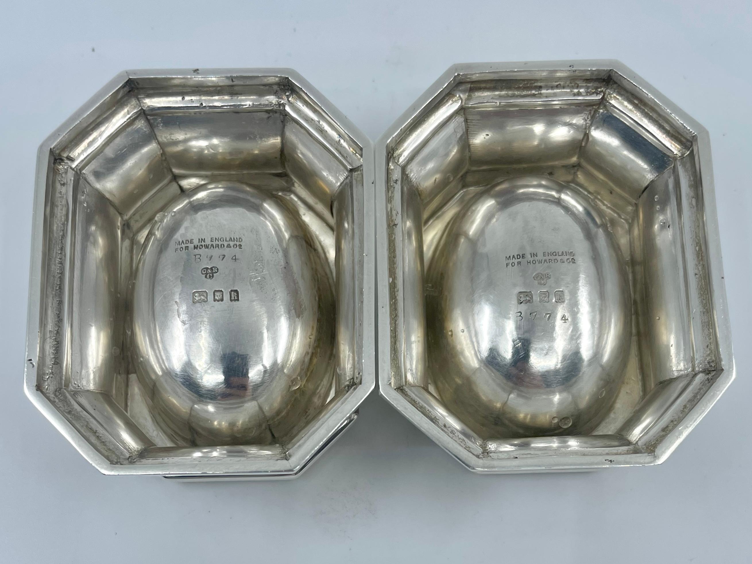 Pair Silver Pedestal Salts  For Sale 1