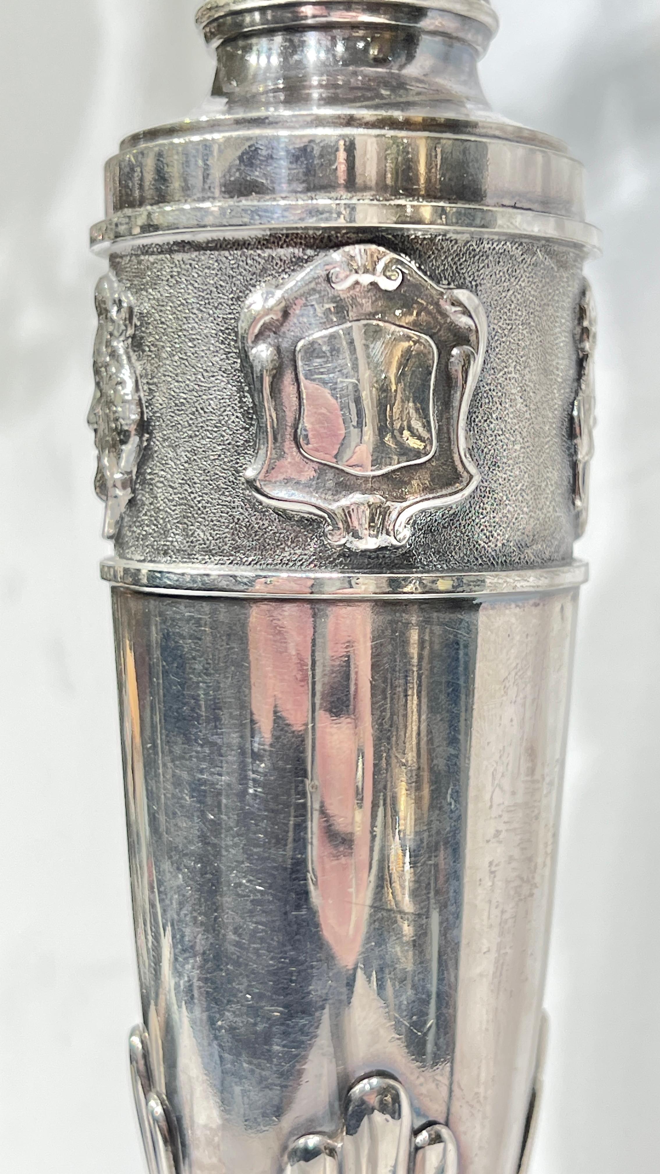 Pair Silver Plate Candelabra in Medieval / Renaissance Style For Sale 6