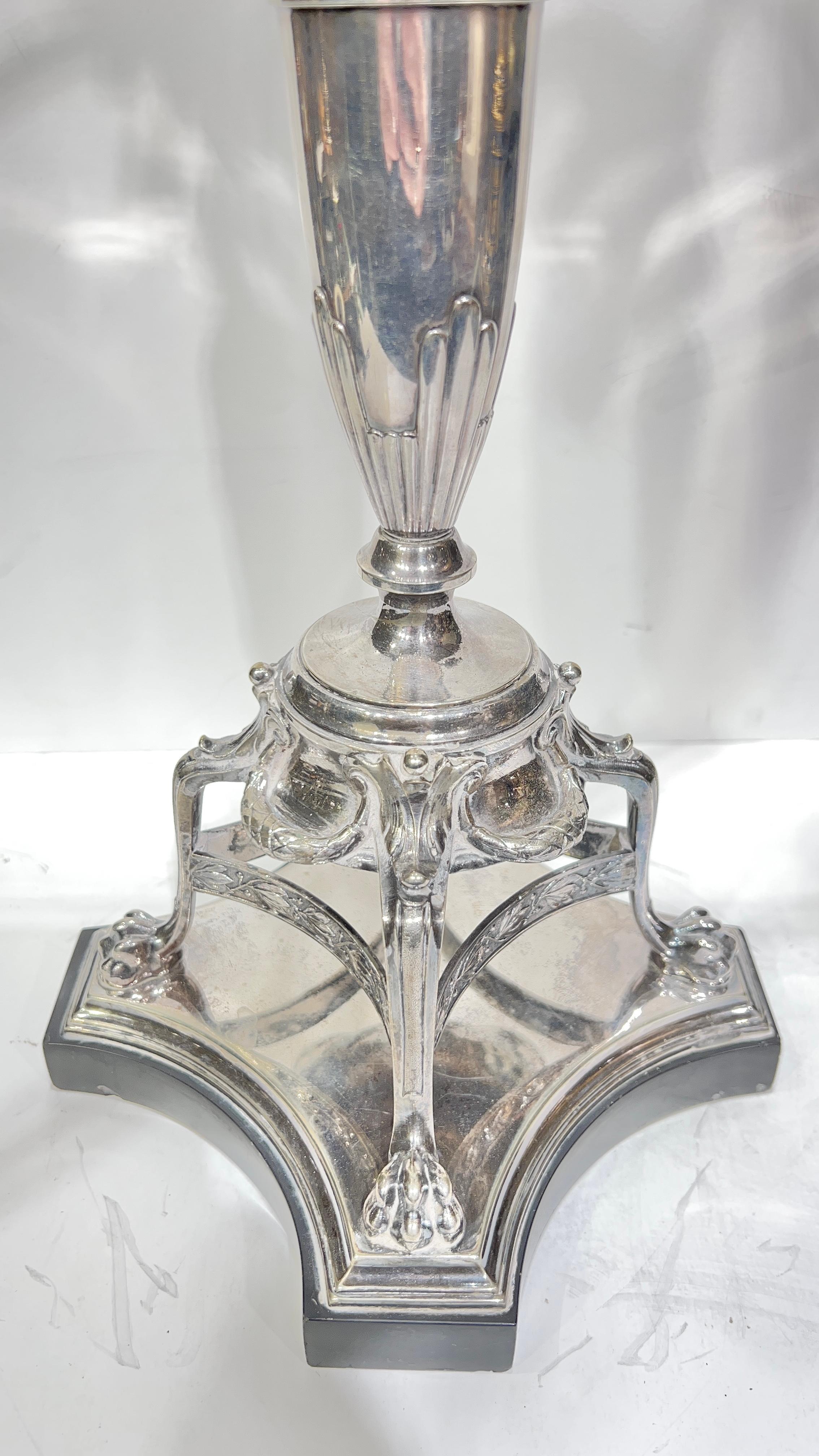 Pair Silver Plate Candelabra in Medieval / Renaissance Style For Sale 10