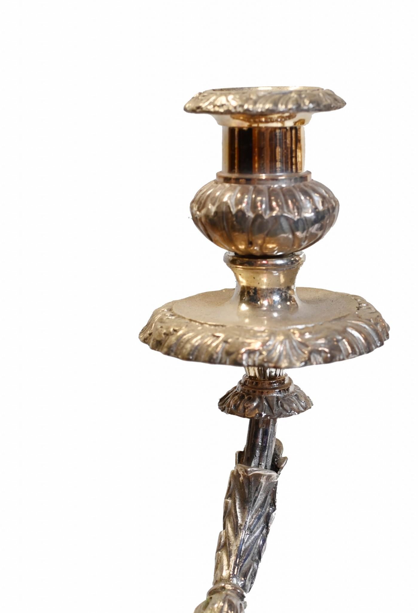 Pair Silver Plate Candelabras Matthew Boulton Victorian Silverplate Candles For Sale 4