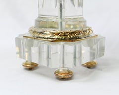 Pair Silver Plate Cherub Comports French Rock Crystal Statues