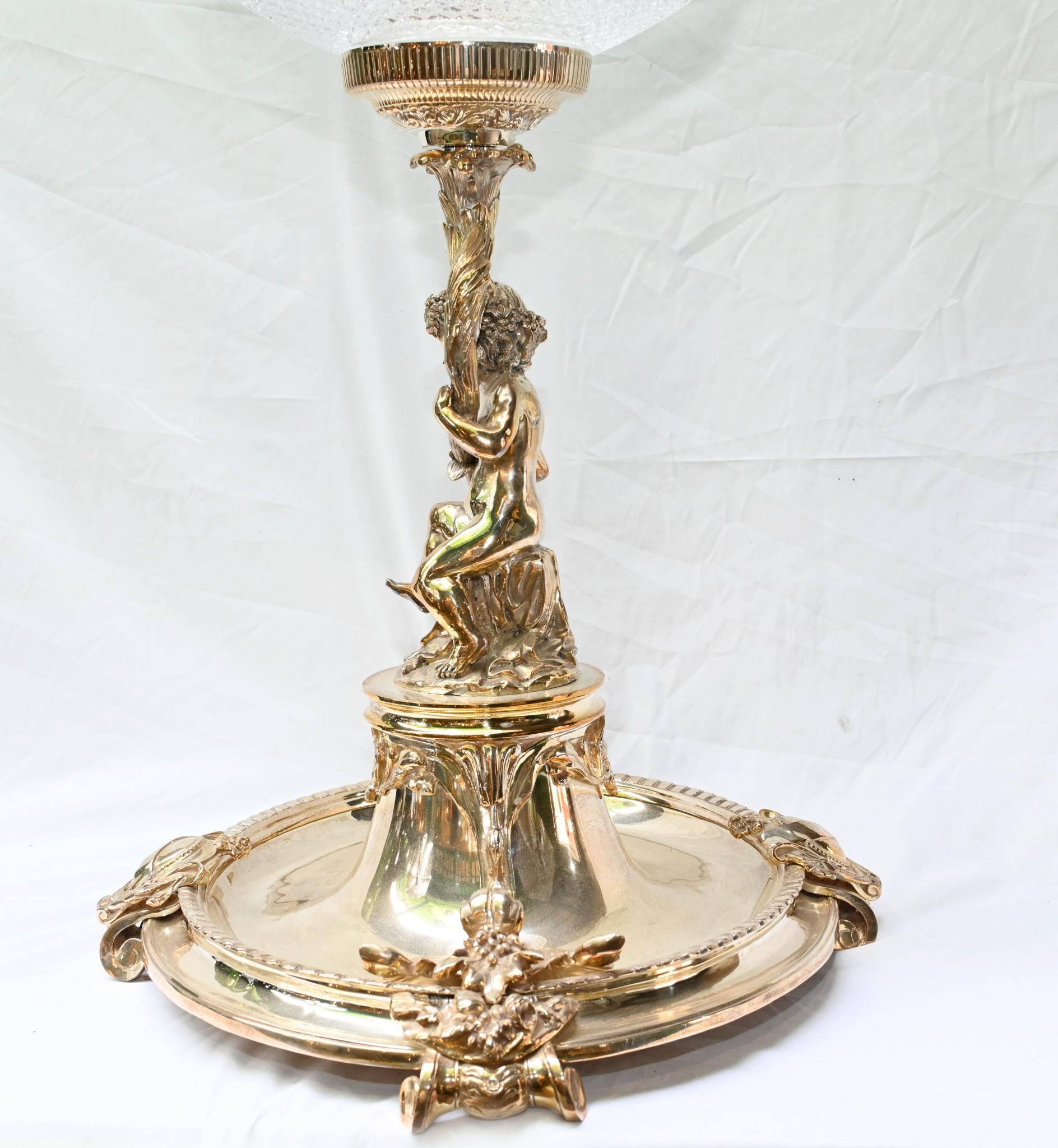 Paar versilberte Cherub Tazzas Tafelaufsätze Christofle Tafelaufsätze im Angebot 2