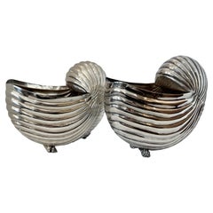 Pair  Silver Plate Nautilus Shell Wine coolers, Cachepot, Italy