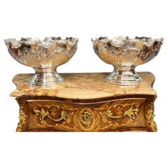 Paire de coupes à punch en métal argenté, refroidisseur de vin à champagne Rococo