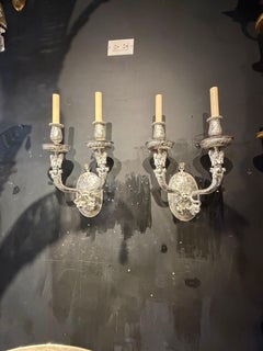 1900 Caldwell Silver Plated Sconces with Mermaid Arms 2 lights