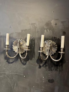 Coppia di appliques francesi placcate in argento