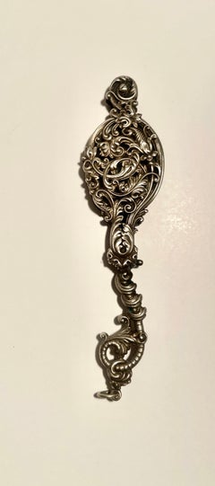 Pair Silver Victorian Folding Lorgnette's