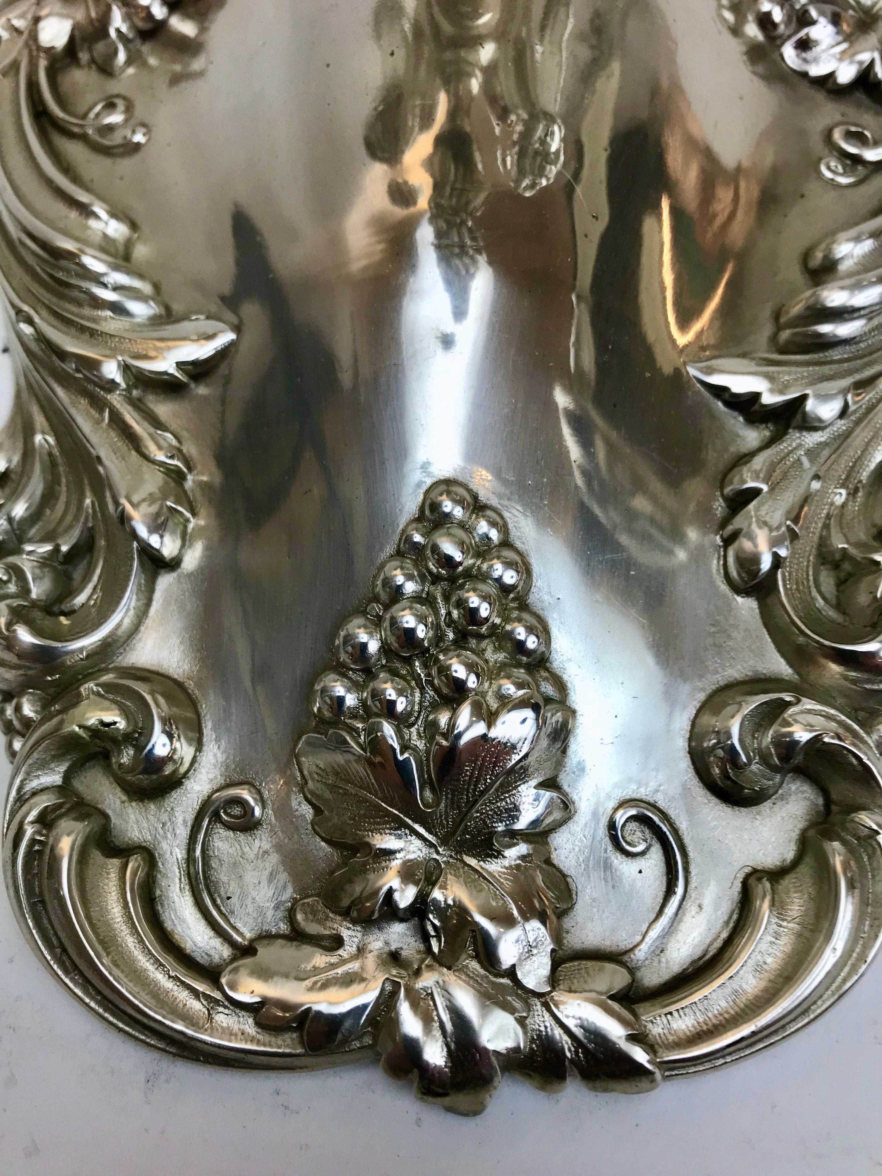 Pair Silvered Bronze Grape Pattern Sconces by E. F. Caldwell For Sale 5