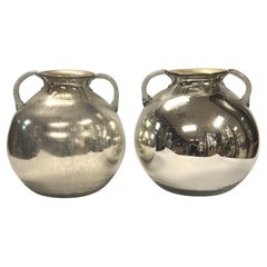 Pair Silvered Mercury Glass Vases