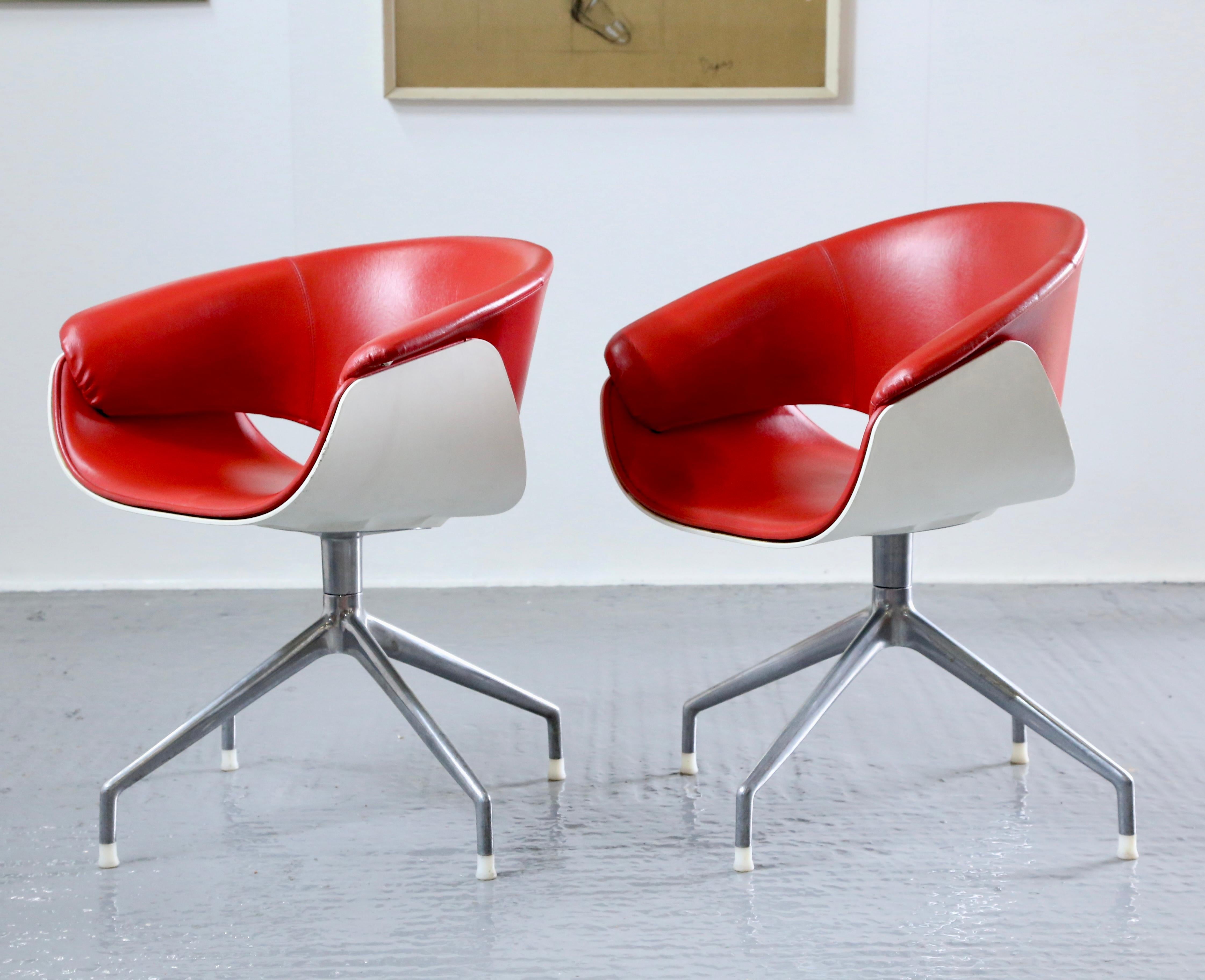 Faux Leather Pair Sina Swivel Chairs Designed By Uwe Fischer For B&B Italia For Sale