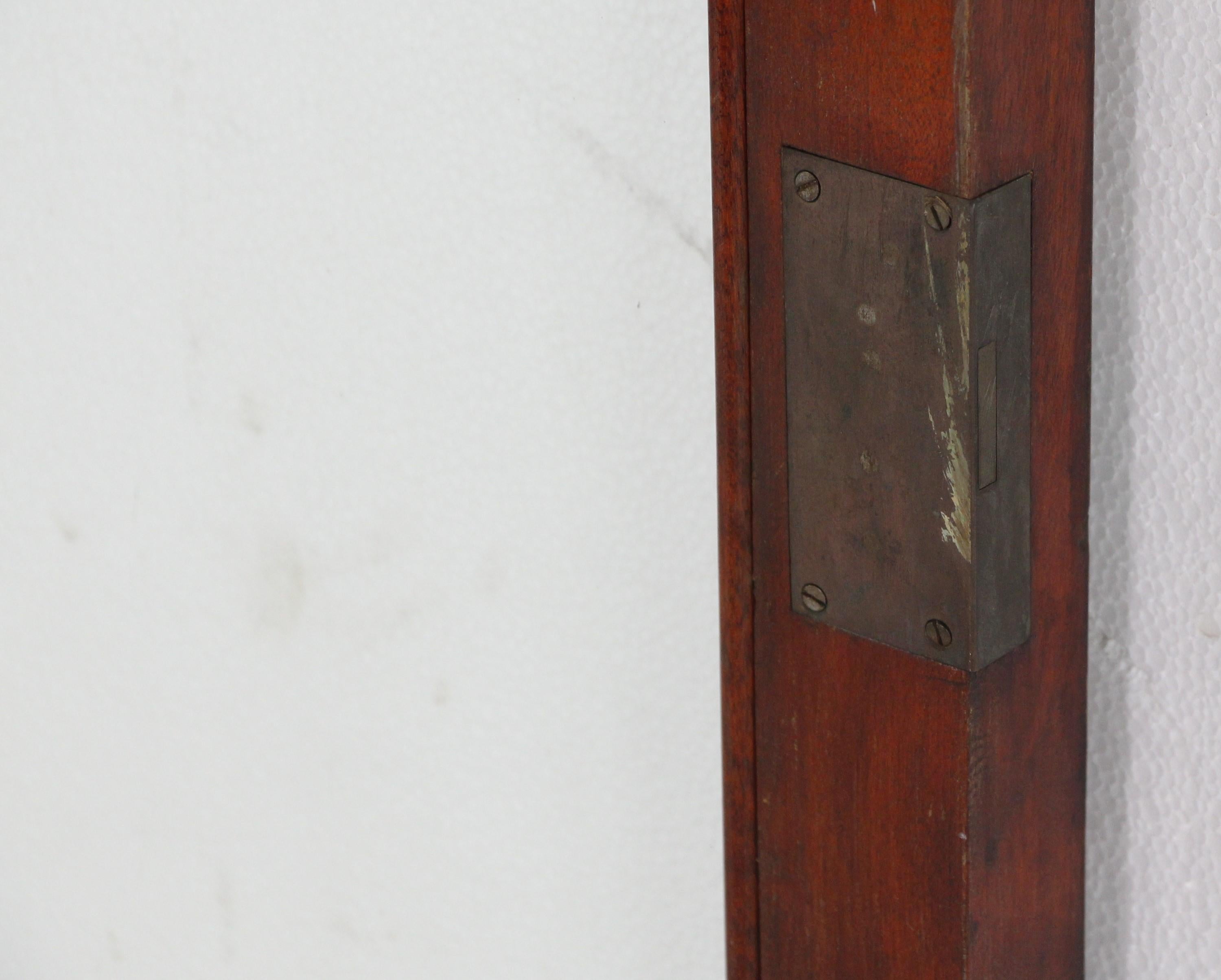 Pair Single Pane Wood Frame Mahogany Doors For Sale 9