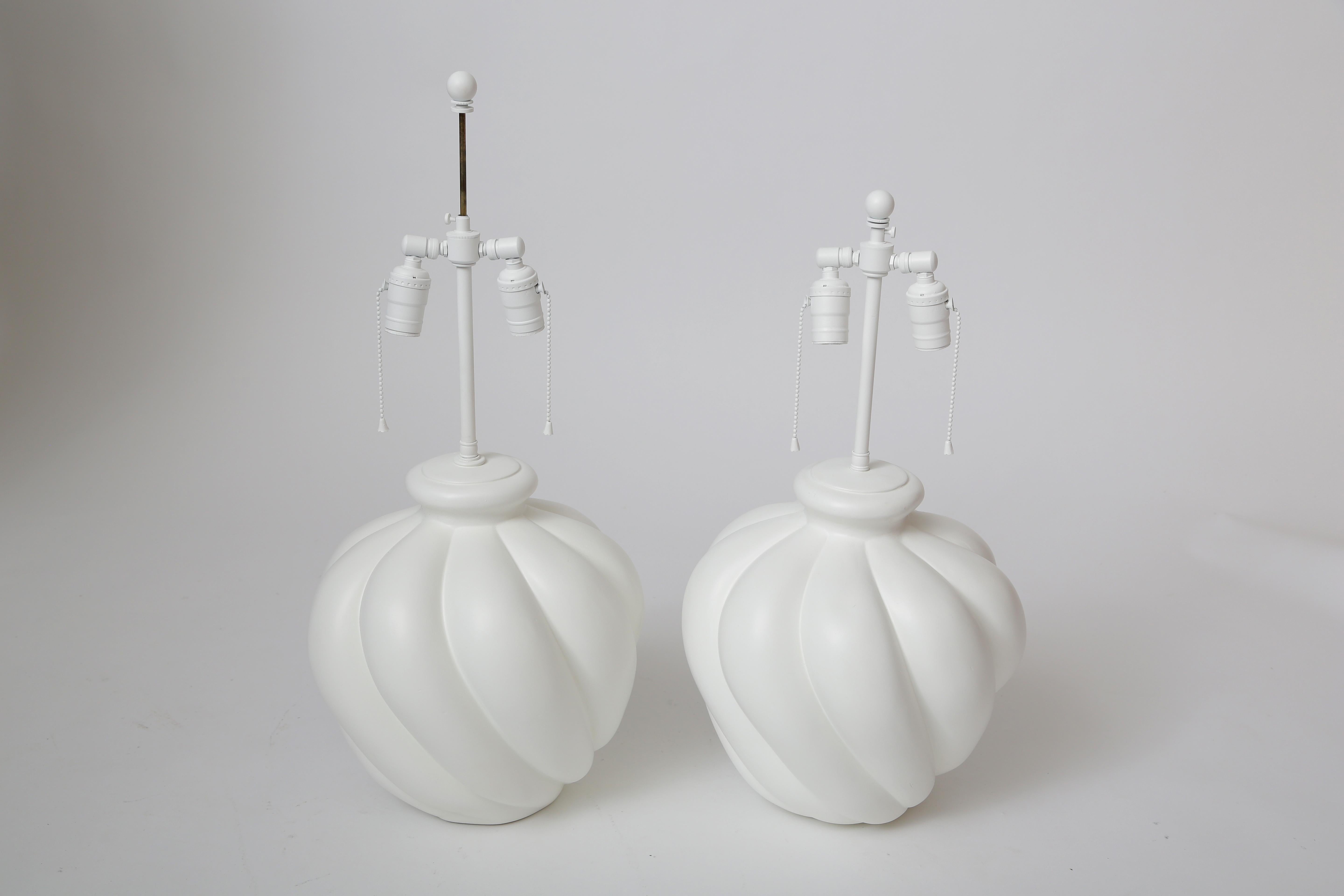 American Pair of Sirmos Gourd Shaped Lamps For Sale