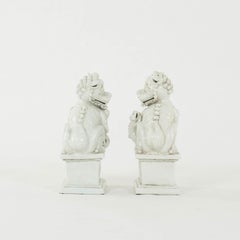 Pair Sitting Blanc de Chine Fu Dogs