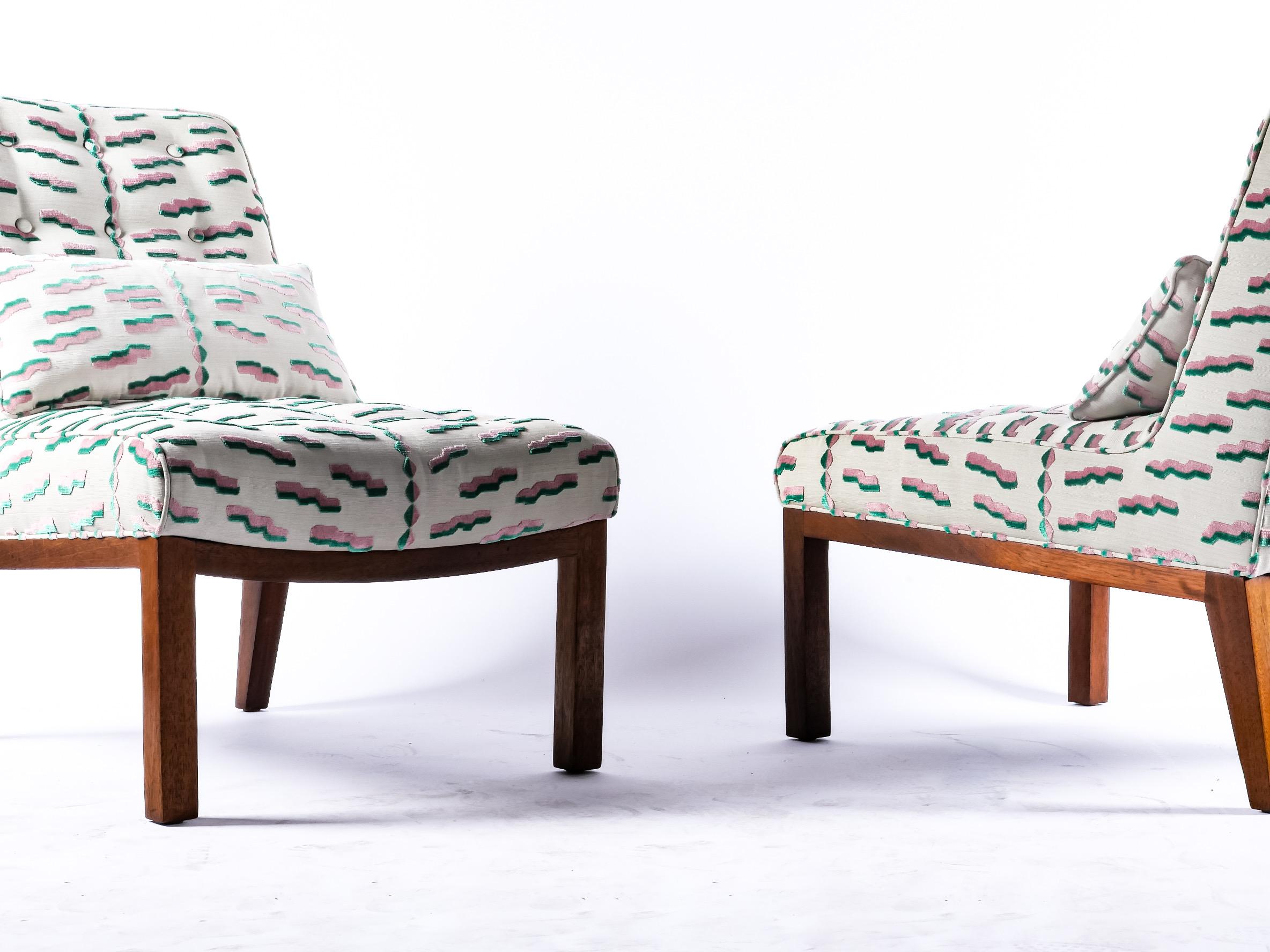 Coppia di sedie Slipper di Edward Wormley per Dunbar In condizioni buone in vendita a Portland, OR