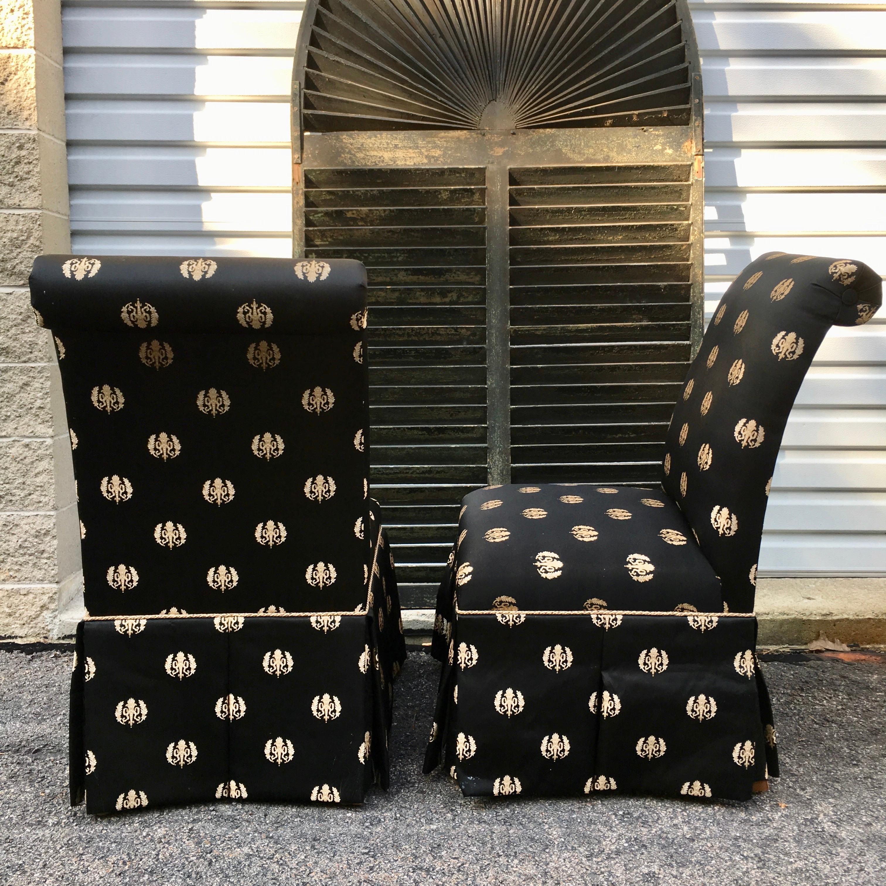 Upholstery Pair of Slipper Chairs