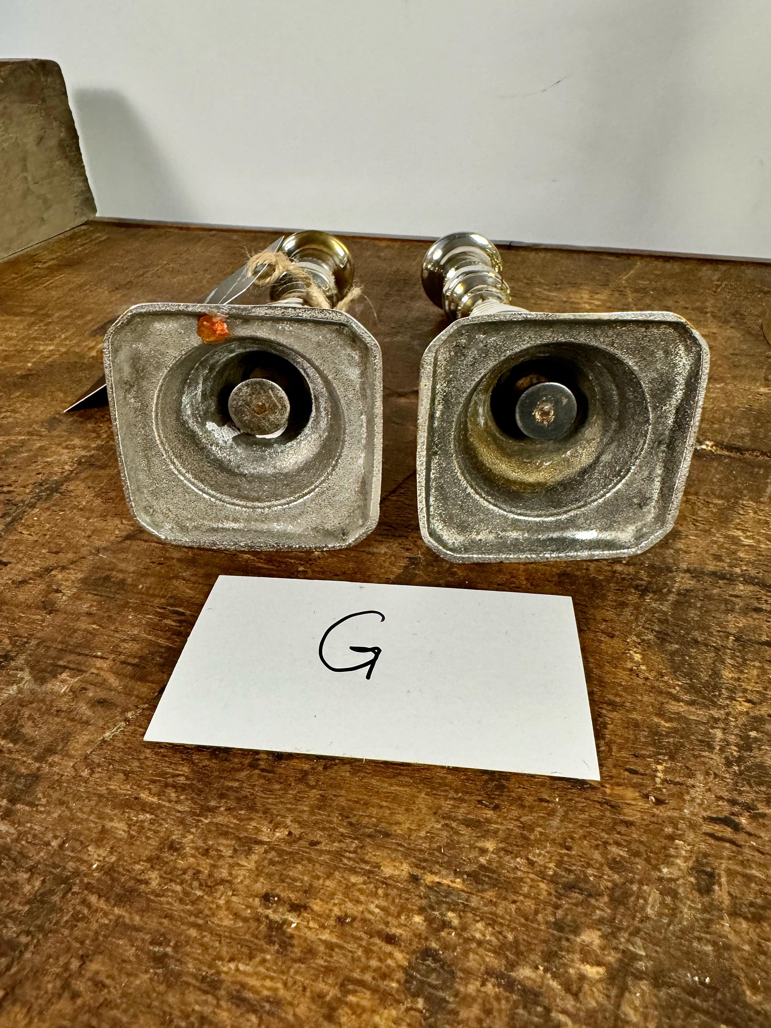 Pair Small Beehive & Diamond Brass Candlesticks In Good Condition In Pasadena, CA
