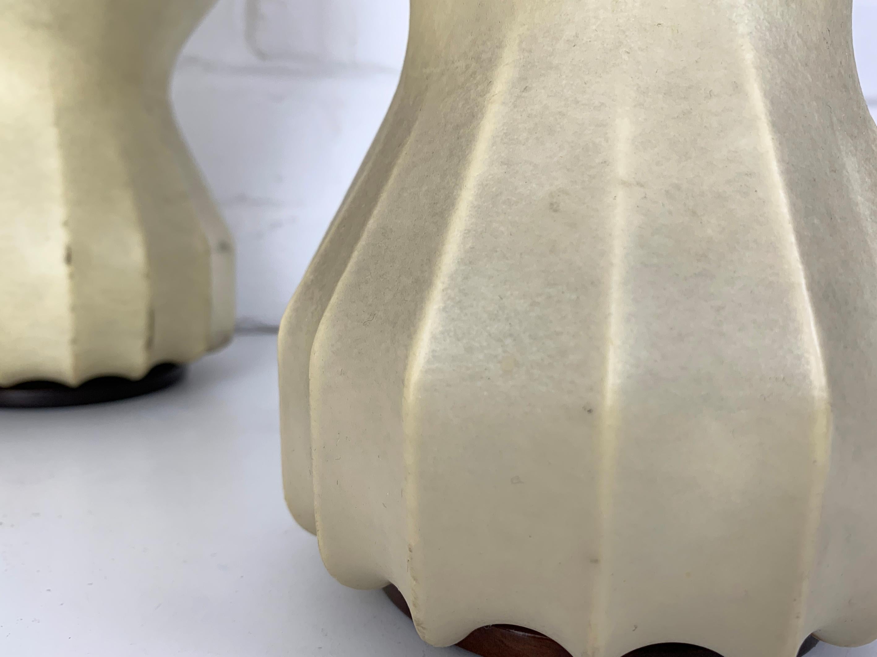 Pair small cocoon Gatto Table Lamps Achille & Pier Castiglioni Flos Italy 1960 6